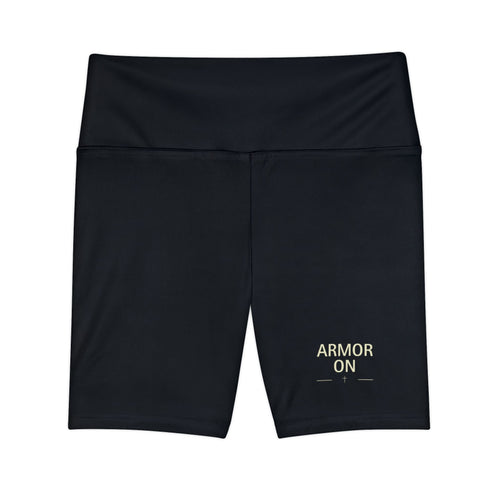 "Armor On" Women's Workout Shorts — High-Waist Biker Shorts