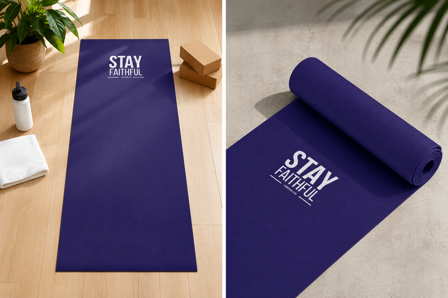 "Stay Faithful" Yoga Mat