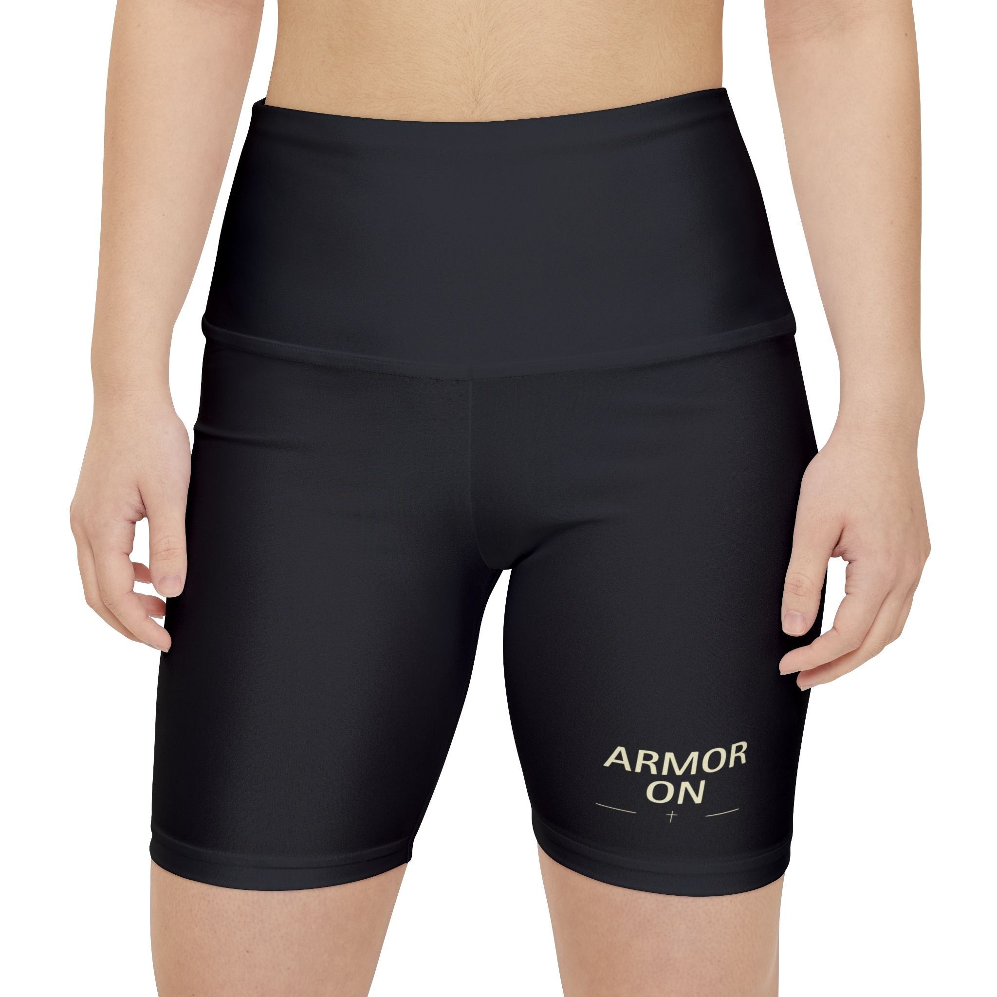 "Armor On" Women's Workout Shorts — High-Waist Biker Shorts